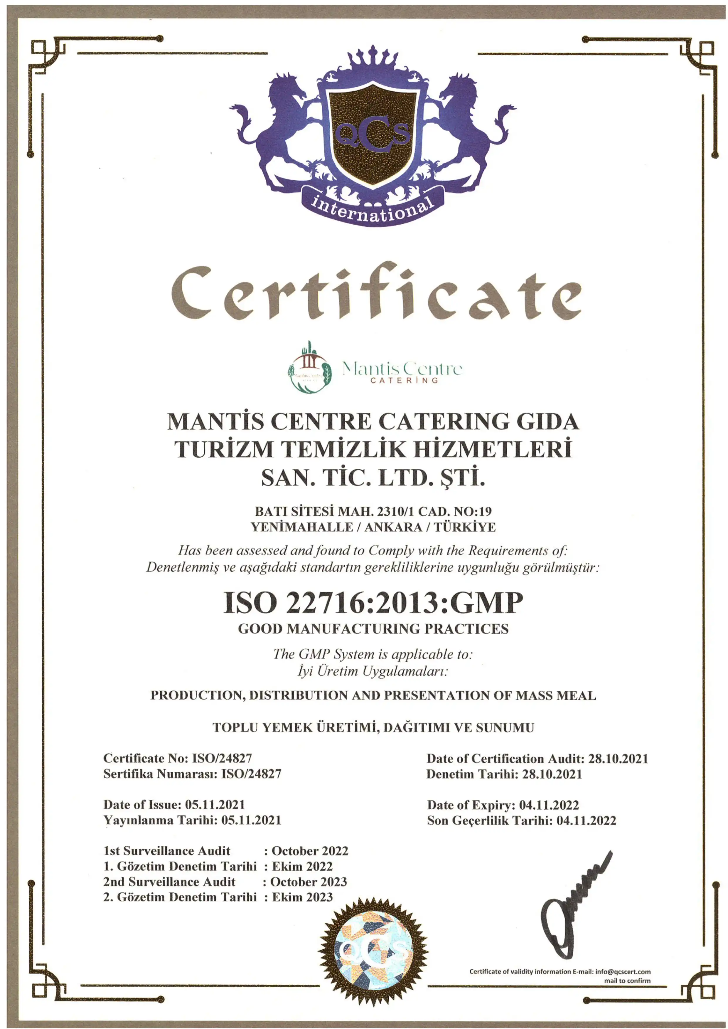 Onur Catering Belgeler